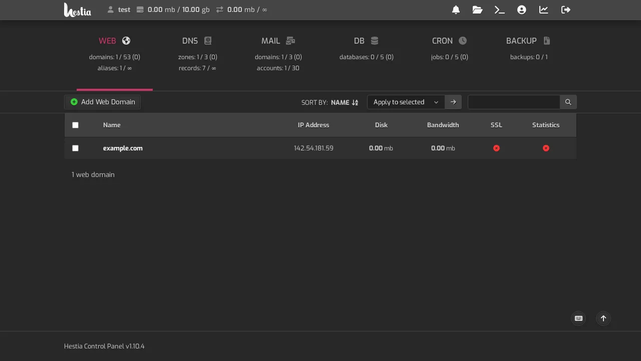 Your control panel