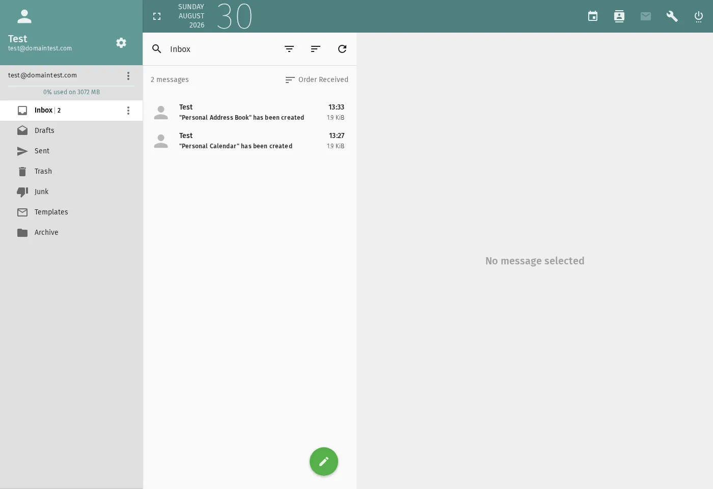 Your inbox in webmail